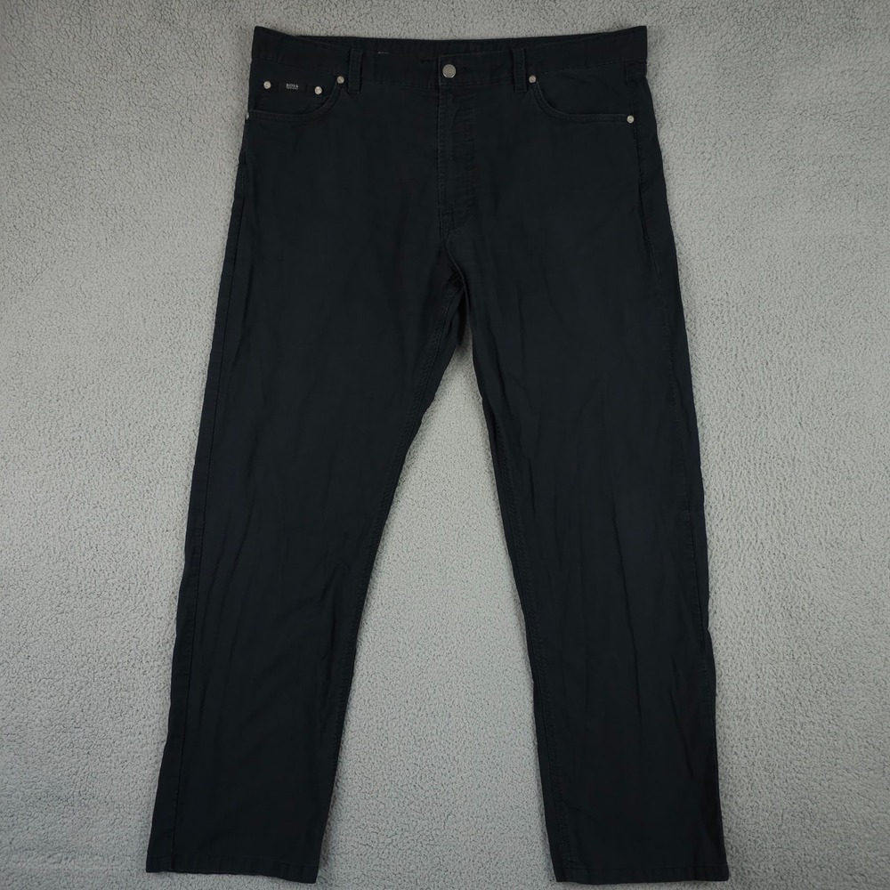 Hugo Boss Jeans Mens 42x33* Black Alabama Straight Leg 5 Pocket Cotton Pants